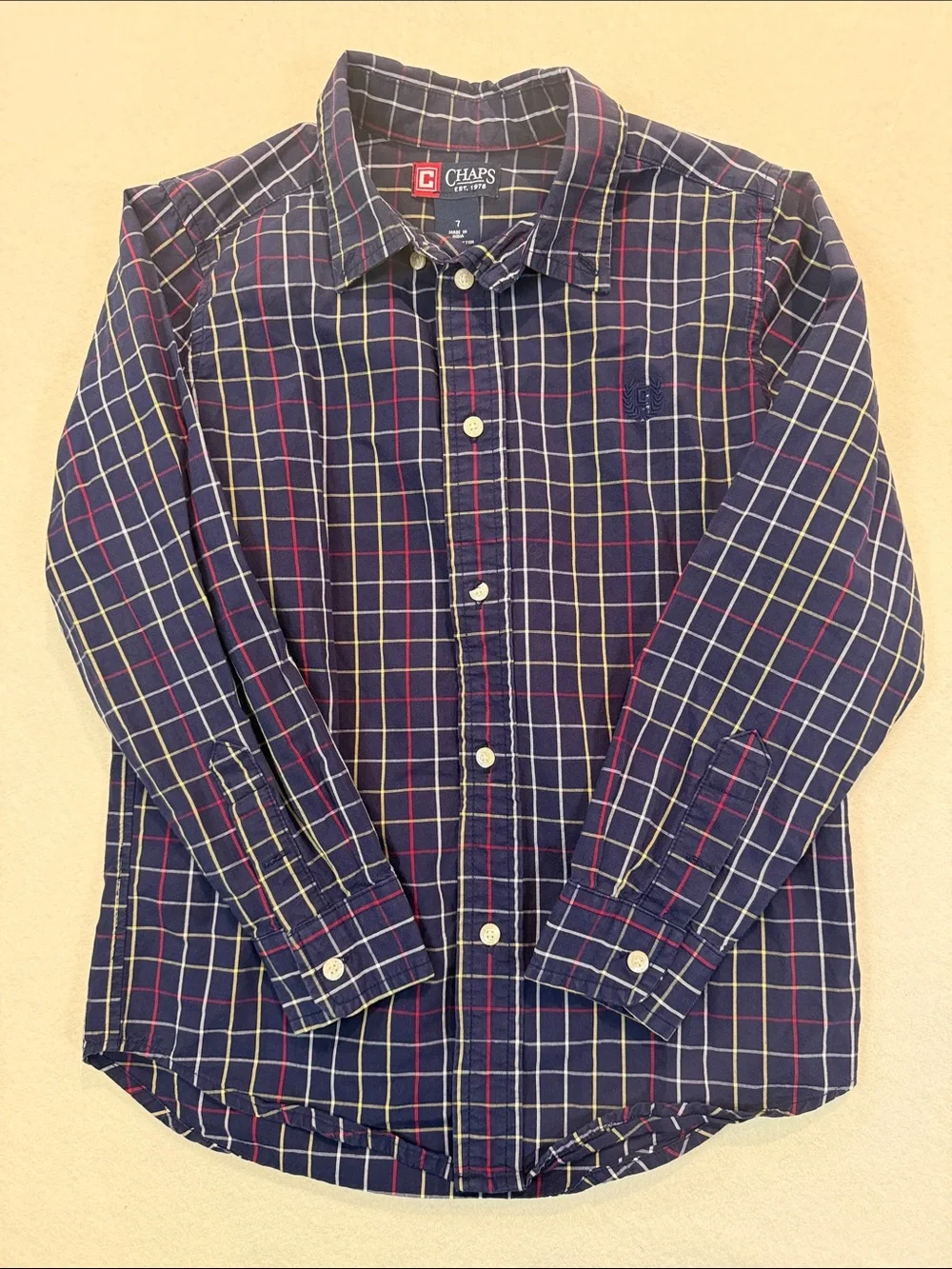 LOT of 2 Ralph Lauren & Chaps Plaid Button Down Shirts Sz 6 WW